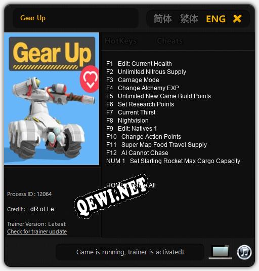Трейнер для Gear Up [v1.0.6]