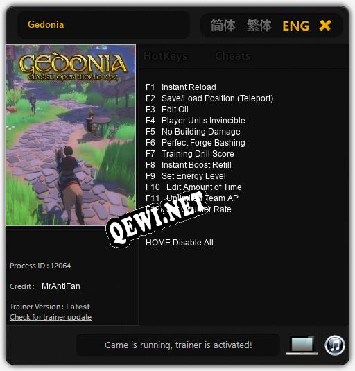 Gedonia: Читы, Трейнер +12 [MrAntiFan]