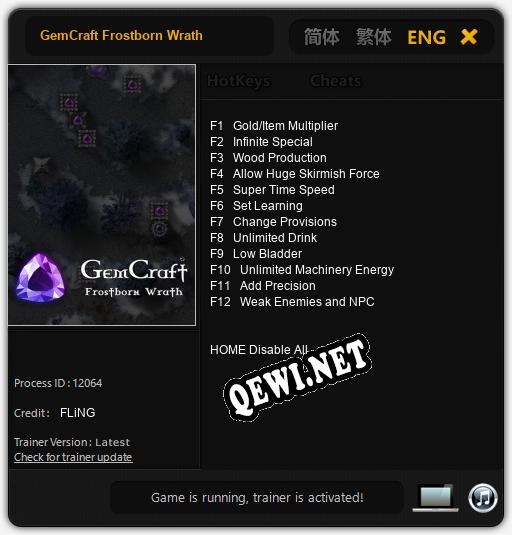 Трейнер для GemCraft Frostborn Wrath [v1.0.8]