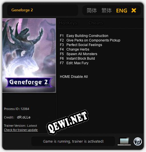 Трейнер для Geneforge 2 [v1.0.9]