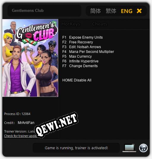 Gentlemens Club: Трейнер +7 [v1.3]
