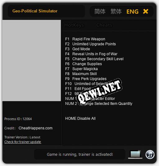 Geo-Political Simulator: Трейнер +14 [v1.1]