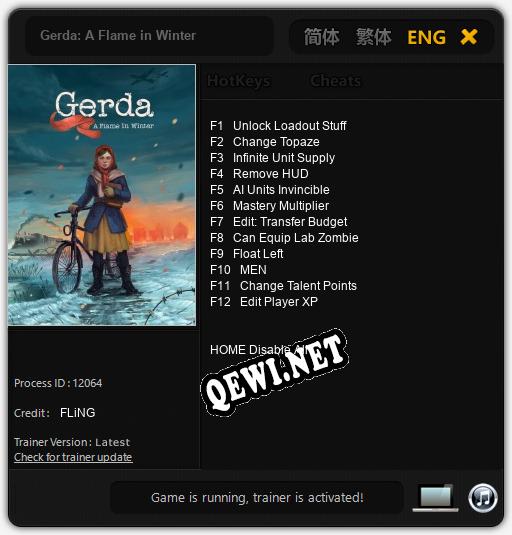Gerda: A Flame in Winter: Трейнер +12 [v1.9]