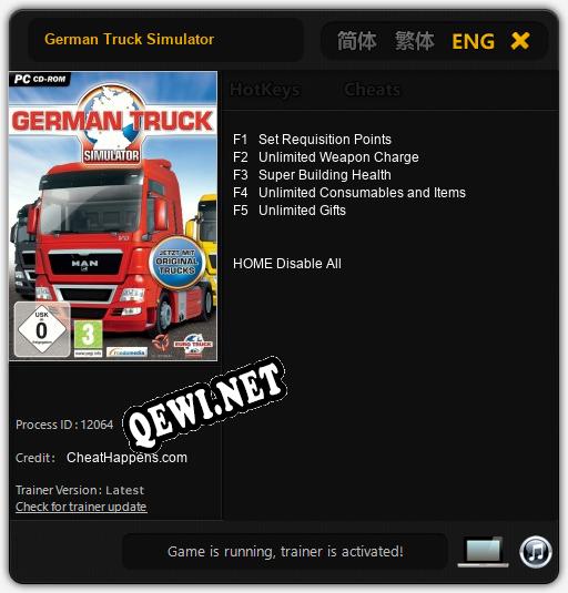 German Truck Simulator: Трейнер +5 [v1.6]