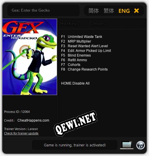 Gex: Enter the Gecko: Читы, Трейнер +8 [CheatHappens.com]