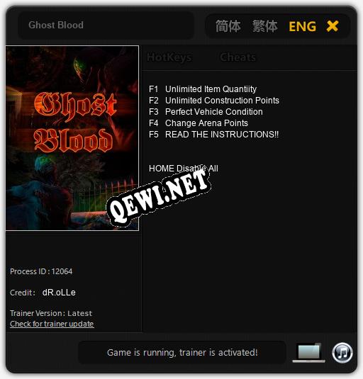 Трейнер для Ghost Blood [v1.0.9]