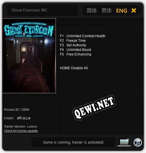 Ghost Exorcism INC.: ТРЕЙНЕР И ЧИТЫ (V1.0.34)