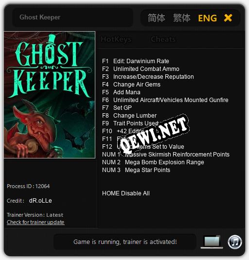 Ghost Keeper: Читы, Трейнер +15 [dR.oLLe]