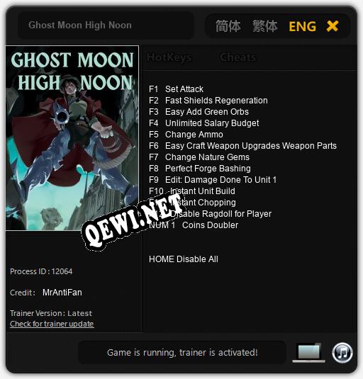 Ghost Moon High Noon: ТРЕЙНЕР И ЧИТЫ (V1.0.48)