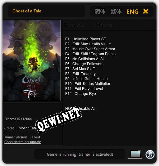 Трейнер для Ghost of a Tale [v1.0.4]