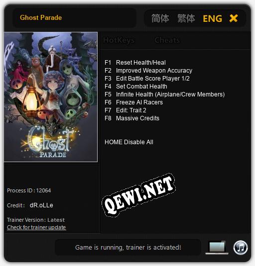 Ghost Parade: ТРЕЙНЕР И ЧИТЫ (V1.0.37)