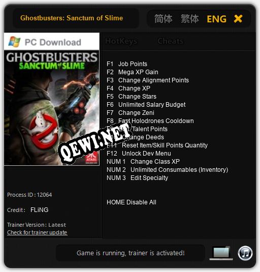 Трейнер для Ghostbusters: Sanctum of Slime [v1.0.6]