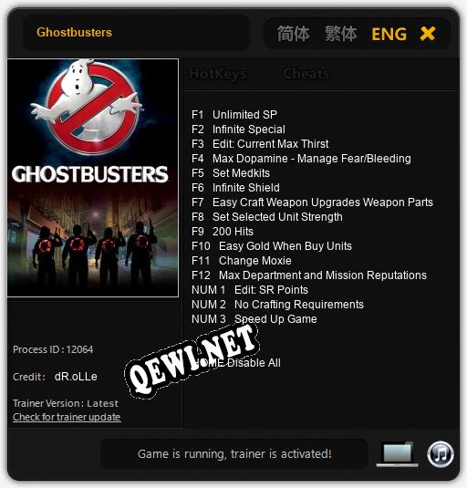 Ghostbusters: Читы, Трейнер +14 [dR.oLLe]