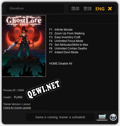 Ghostlore: ТРЕЙНЕР И ЧИТЫ (V1.0.48)