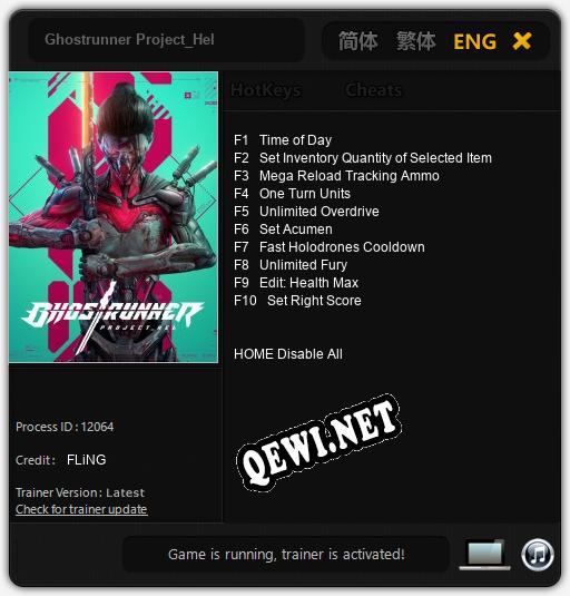 Ghostrunner Project_Hel: Трейнер +10 [v1.7]