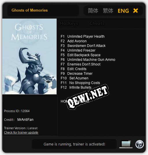 Трейнер для Ghosts of Memories [v1.0.8]