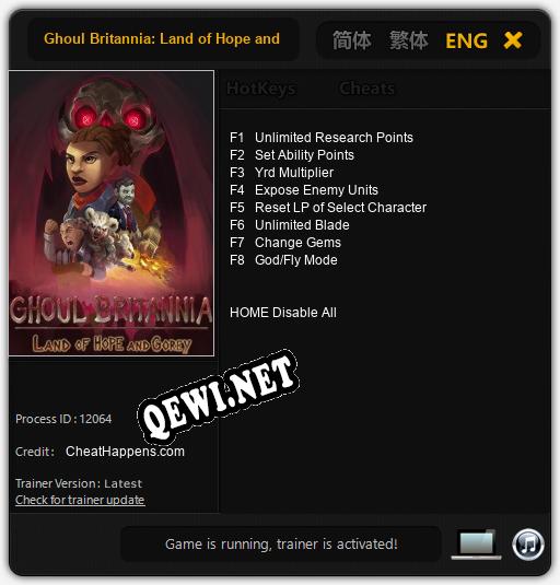 Ghoul Britannia: Land of Hope and Gorey: Читы, Трейнер +8 [CheatHappens.com]