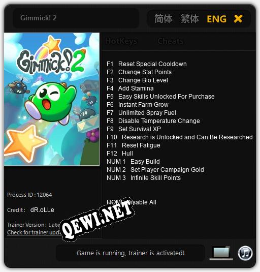 Gimmick! 2: Трейнер +15 [v1.2]