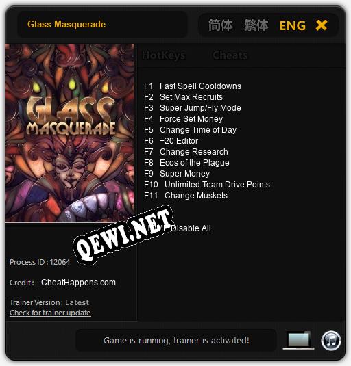 Трейнер для Glass Masquerade [v1.0.3]