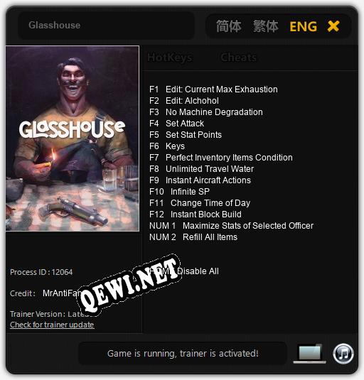 Glasshouse: Читы, Трейнер +14 [MrAntiFan]