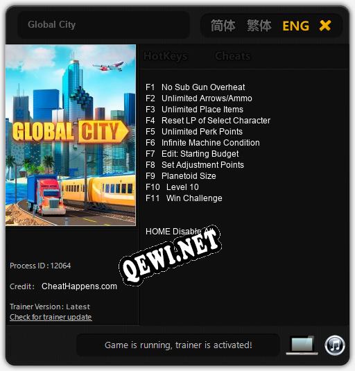 Global City: Трейнер +11 [v1.4]