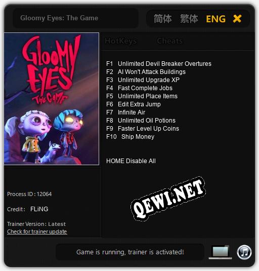 Gloomy Eyes: The Game: Читы, Трейнер +10 [FLiNG]