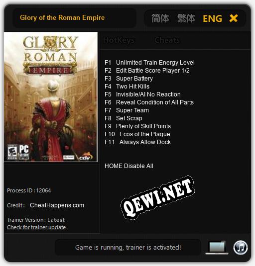 Glory of the Roman Empire: Трейнер +11 [v1.5]