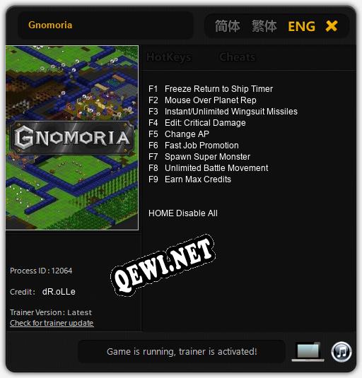 Трейнер для Gnomoria [v1.0.1]