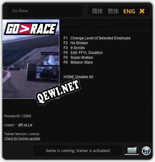 Трейнер для Go Race [v1.0.3]