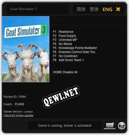 Goat Simulator 3: Трейнер +8 [v1.6]