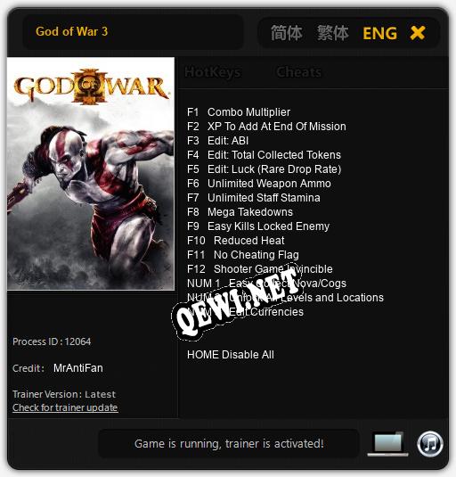 God of War 3: Трейнер +15 [v1.1]