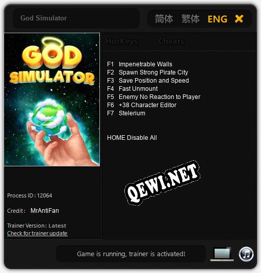 God Simulator: Читы, Трейнер +7 [MrAntiFan]