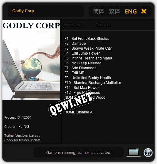 Godly Corp: Трейнер +13 [v1.1]