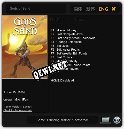 Gods of Sand: ТРЕЙНЕР И ЧИТЫ (V1.0.14)