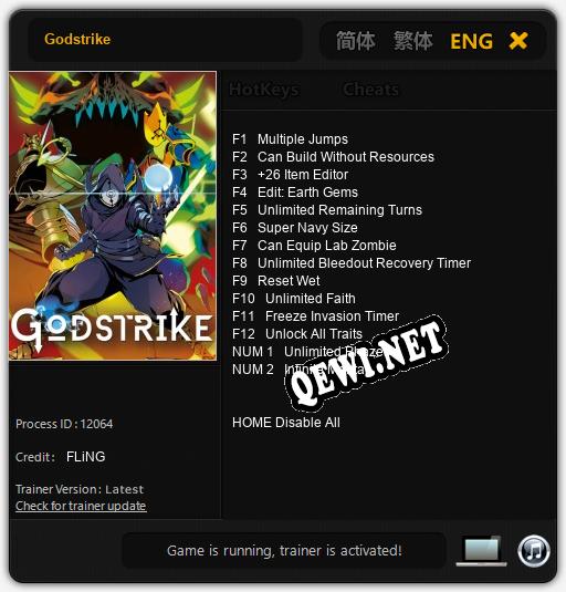 Трейнер для Godstrike [v1.0.9]