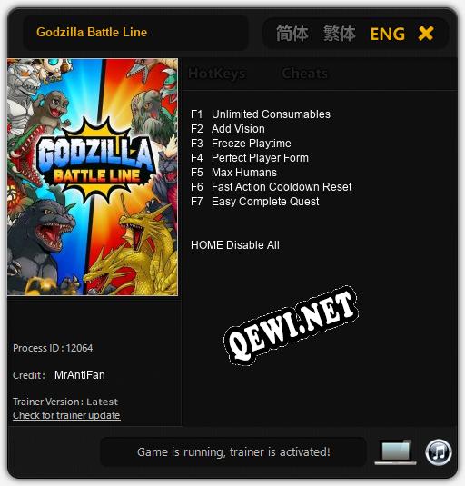 Godzilla Battle Line: Трейнер +7 [v1.1]