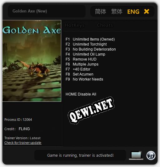 Golden Axe (New): ТРЕЙНЕР И ЧИТЫ (V1.0.92)