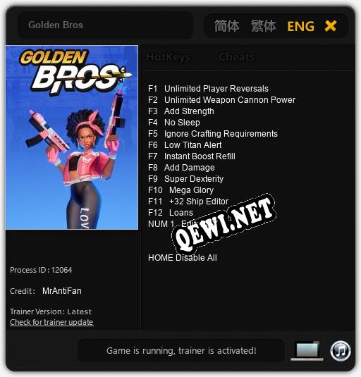 Трейнер для Golden Bros [v1.0.1]