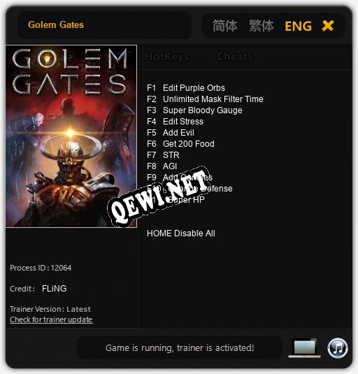 Трейнер для Golem Gates [v1.0.1]
