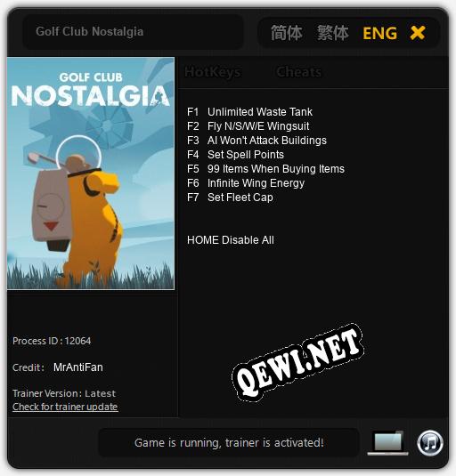 Трейнер для Golf Club Nostalgia [v1.0.1]