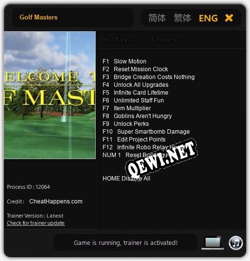 Golf Masters: ТРЕЙНЕР И ЧИТЫ (V1.0.86)