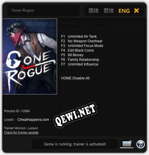 Трейнер для Gone Rogue [v1.0.3]
