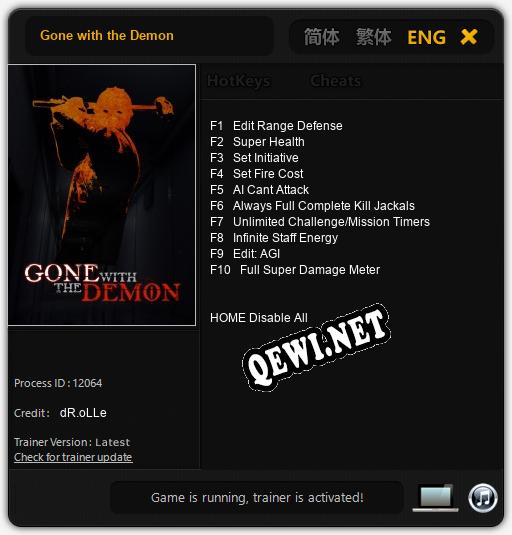 Gone with the Demon: Читы, Трейнер +10 [dR.oLLe]