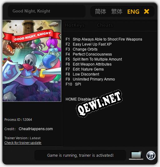 Good Night, Knight: ТРЕЙНЕР И ЧИТЫ (V1.0.26)