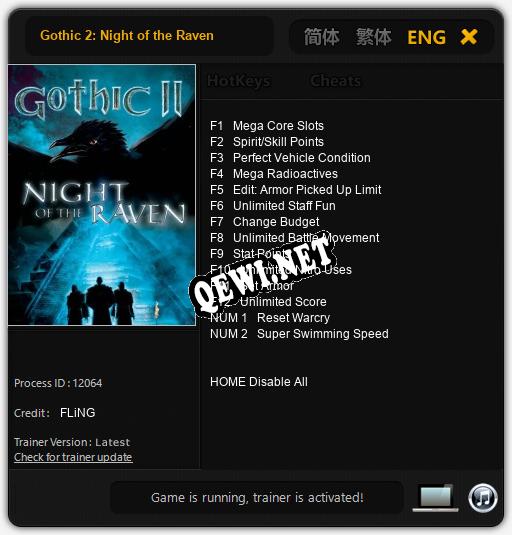 Gothic 2: Night of the Raven: Трейнер +14 [v1.9]