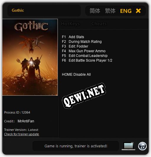 Gothic: ТРЕЙНЕР И ЧИТЫ (V1.0.3)