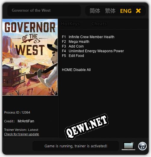 Governor of the West: Трейнер +5 [v1.6]
