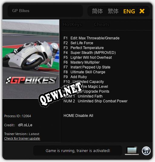 Трейнер для GP Bikes [v1.0.7]