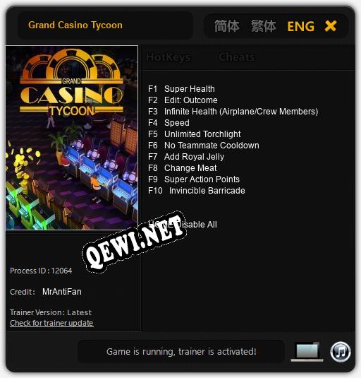 Grand Casino Tycoon: Трейнер +10 [v1.7]