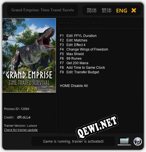 Grand Emprise: Time Travel Survival: ТРЕЙНЕР И ЧИТЫ (V1.0.39)